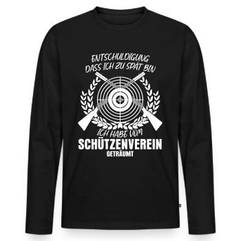 Schützenverein Schützenkönig Schießsport - Männer Premium Bio Langarmshirt - Schwarz - Vorne - Nico (187cm)