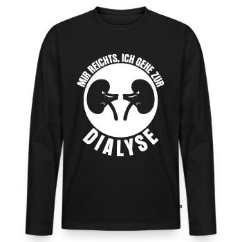 Dialyse Dialyseklinik Nieren - Männer Premium Bio Langarmshirt - Schwarz - Vorne - Nico (187cm)