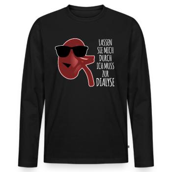Dialyse Niere Dialyseklinik - Männer Premium Bio Langarmshirt - Schwarz - Vorne - Nico (187cm)