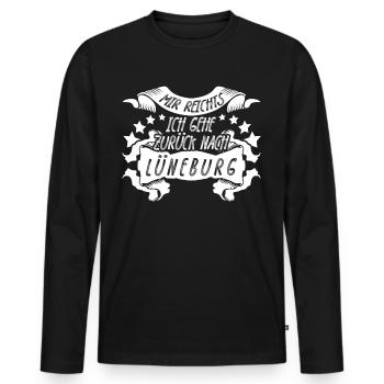 Lüneburg Ausflug Lüneburger - Männer Premium Bio Langarmshirt - Schwarz - Vorne - Nico (187cm)