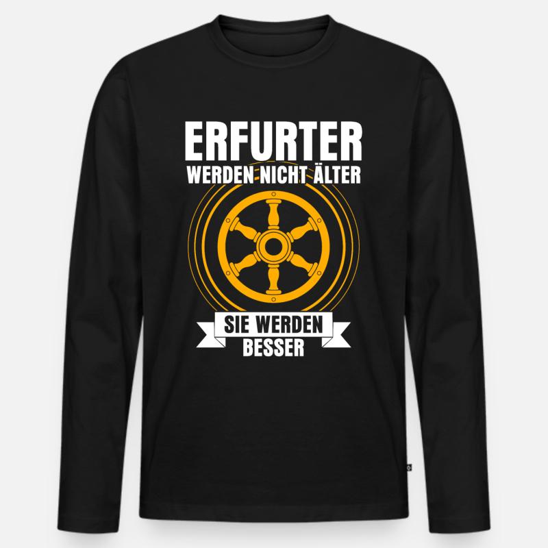 Erfurter Spruch Erfurt - Männer Premium Bio Langarmshirt - Schwarz