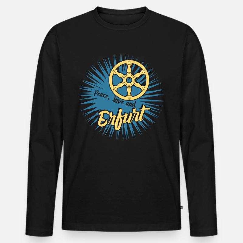 Erfurt Erfurter - Männer Premium Bio Langarmshirt - Schwarz