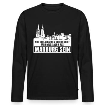 Marburg Spruch Witz Marburger - Männer Premium Bio Langarmshirt - Schwarz - Vorne - Nico (187cm)