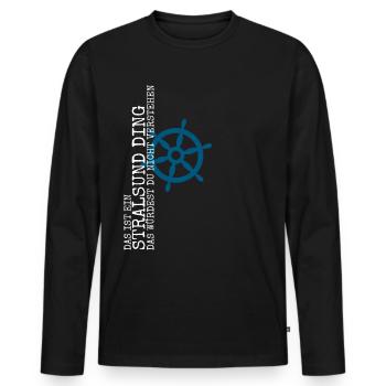 Stralsund lustiger Spruch Stralsunder - Männer Premium Bio Langarmshirt - Schwarz - Vorne - Nico (187cm)
