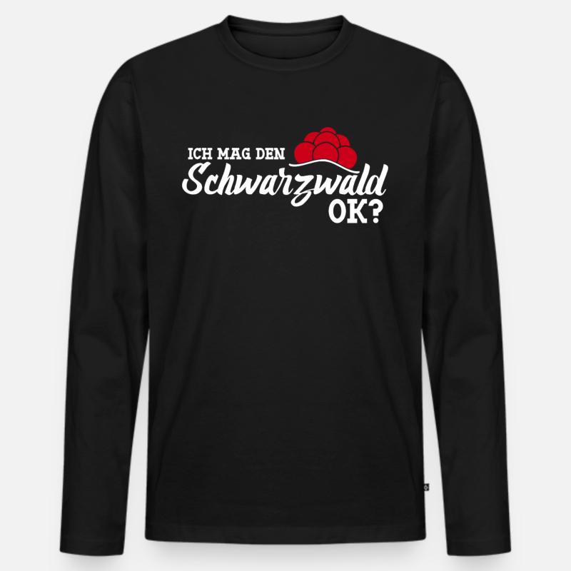 Schwarzwald Bollenhut - Männer Premium Bio Langarmshirt - Schwarz