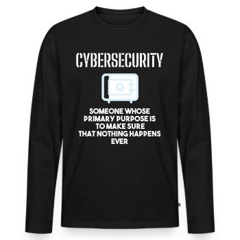 Cybersécurité - Informaticiens en sécurité des TI - T-shirt manches longues Premium bio Homme - noir - Devant - Nico (187cm)