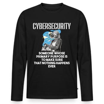 Cybersecurity - IT-Sicherheit Informatiker - Männer Premium Bio Langarmshirt - Schwarz - Vorne - Nico (187cm)