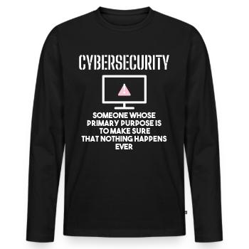 Cybersecurity - IT-Sicherheit Informatiker - Männer Premium Bio Langarmshirt - Schwarz - Vorne - Nico (187cm)