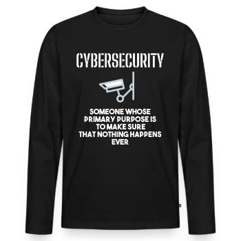 Cybersecurity - IT-Sicherheit Informatiker - Männer Premium Bio Langarmshirt - Schwarz - Vorne - Nico (187cm)