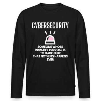 Cybersécurité - Informaticiens en sécurité des TI - T-shirt manches longues Premium bio Homme - noir - Devant - Nico (187cm)