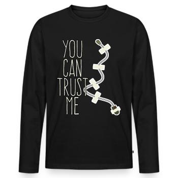 Abhörgerät Trust me Spion Mikofon - Männer Premium Bio Langarmshirt - Schwarz - Vorne - Nico (187cm)