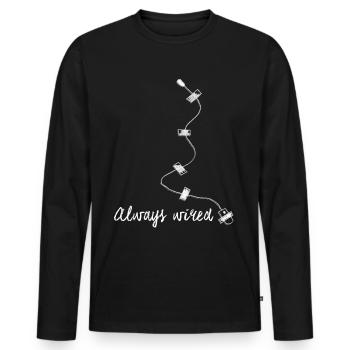 Eavesdropper Spy Spy Secret Agent - Men's Premium Organic Long Sleeve Shirt - black - Front - Nico (187cm)