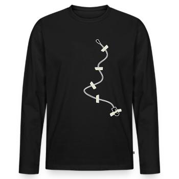 Listening Device Mikofon Secret Agent Spy - Men's Premium Organic Long Sleeve Shirt - black - Front - Nico (187cm)