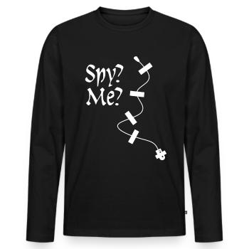 Spy Eavesdropper Spy Secret Agent - Men's Premium Organic Long Sleeve Shirt - black - Front - Nico (187cm)