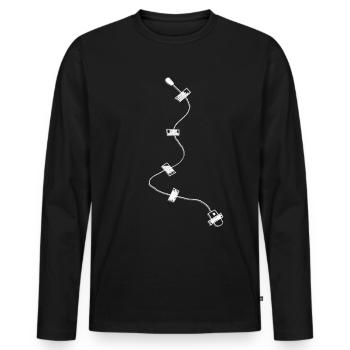 Interceptor Mikofon Spy Secret Agent - Men's Premium Organic Long Sleeve Shirt - black - Front - Nico (187cm)