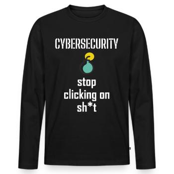 Cybersécurité - Informaticiens en sécurité des TI - T-shirt manches longues Premium bio Homme - noir - Devant - Nico (187cm)