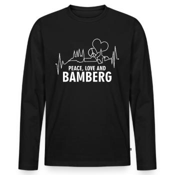 Bamberg lustiger Spruch Witz Bamberger - Männer Premium Bio Langarmshirt - Schwarz - Vorne - Nico (187cm)