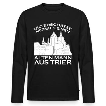 Trier Spruch Trierer - Männer Premium Bio Langarmshirt - Schwarz - Vorne - Nico (187cm)