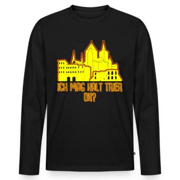 Trierer Ich mag Trier - Männer Premium Bio Langarmshirt - Schwarz - Vorne - Nico (187cm)