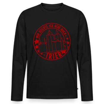Trier Urlaub Trierer - Männer Premium Bio Langarmshirt - Schwarz - Vorne - Nico (187cm)
