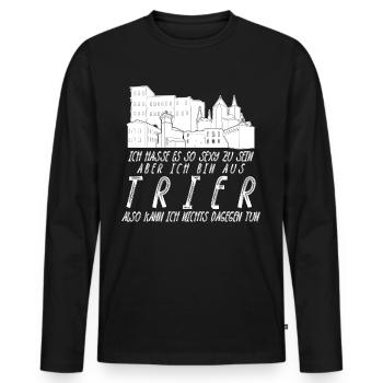 Trierer Spruch Trier - Männer Premium Bio Langarmshirt - Schwarz - Vorne - Nico (187cm)