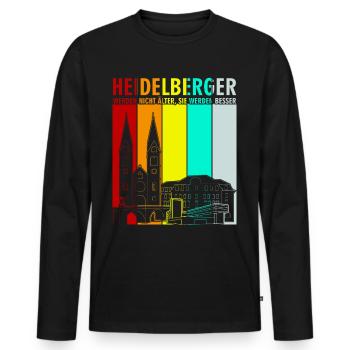 Heidelberg Kirche Heidelberger - Männer Premium Bio Langarmshirt - Schwarz - Vorne - Nico (187cm)