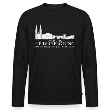 Heidelberg Spruch Heidelberger - Männer Premium Bio Langarmshirt - Schwarz - Vorne - Nico (187cm)