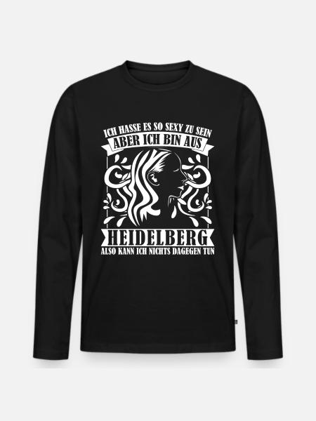 Heidelberger Heidelberg - Männer Premium Bio Langarmshirt - Schwarz