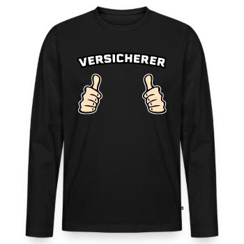 Versicherer Versicherung Geschenkidee - Männer Premium Bio Langarmshirt - Schwarz - Vorne - Nico (187cm)