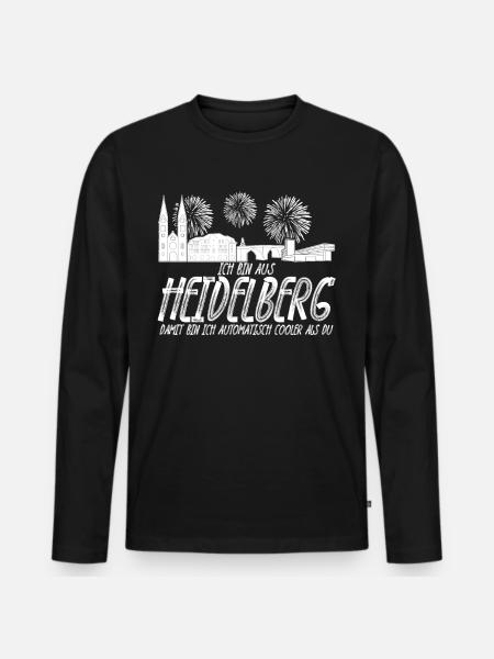 Heidelberg - Men's Premium Organic Long Sleeve Shirt - black