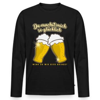 Bier Biertrinker Bierbrauer - Männer Premium Bio Langarmshirt - Schwarz - Vorne - Nico (187cm)