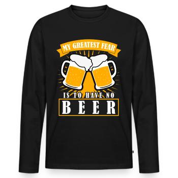 Bière Buveur de bière Bière Brasseur Bière Dicton - T-shirt manches longues Premium bio Homme - noir - Devant - Nico (187cm)