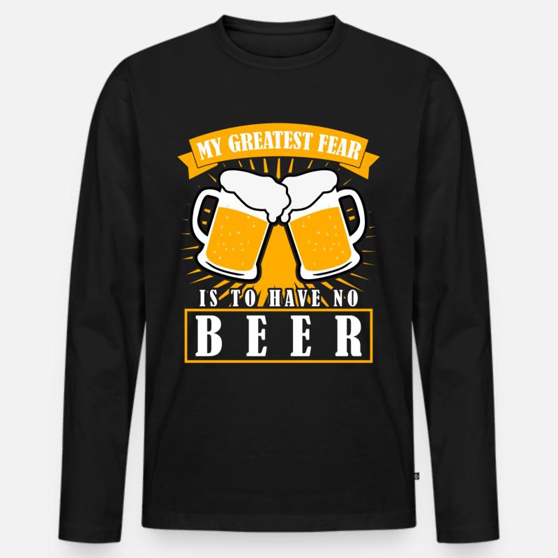 Bier Biertrinker Bierbrauer Bierspruch - Männer Premium Bio Langarmshirt - Schwarz