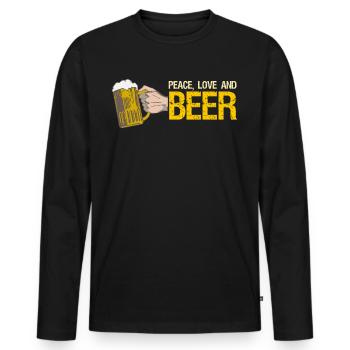 Beer - Männer Premium Bio Langarmshirt - Schwarz - Vorne - Nico (187cm)