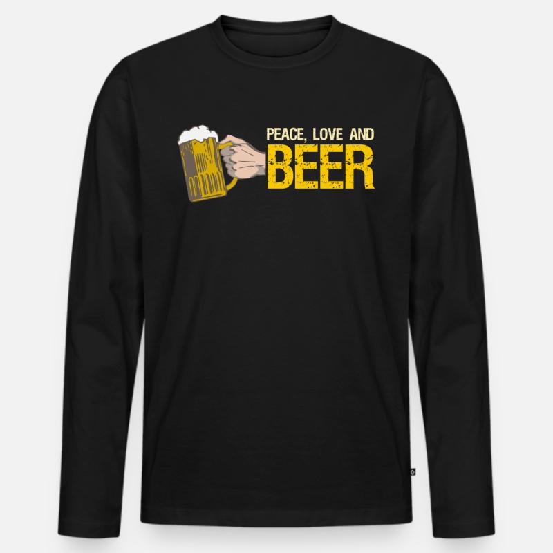 Beer - Männer Premium Bio Langarmshirt - Schwarz