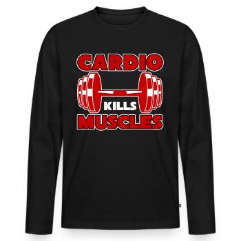 Bodybuilder Cardio Strongman - Men's Premium Organic Long Sleeve Shirt - black - Front - Nico (187cm)