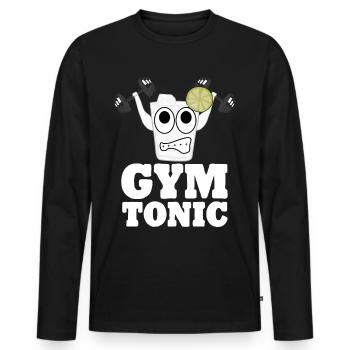 Bodybuilder Gym Tonic Fitness Strongman - T-shirt manches longues Premium bio Homme - noir - Devant - Nico (187cm)