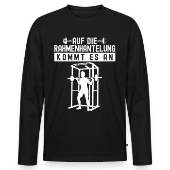 Bodybuilder Strongman Gym Bodybuilding - Männer Premium Bio Langarmshirt - Schwarz - Vorne - Nico (187cm)