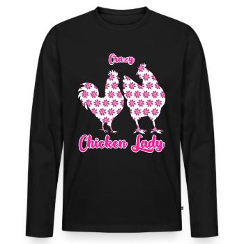 Chicken Chicken Breeding Chicken coop Chicken - Men's Premium Organic Long Sleeve Shirt - black - Front - Nico (187cm)