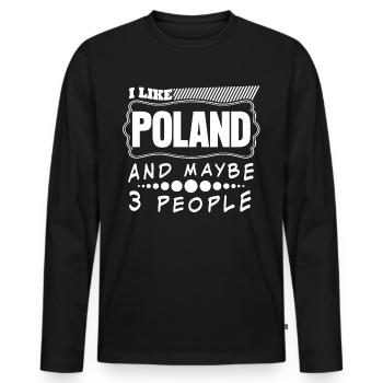 Polen Pole Polnisch - Männer Premium Bio Langarmshirt - Schwarz - Vorne - Nico (187cm)