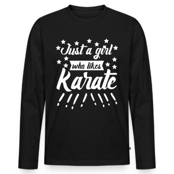 Karaté Fille Kung Fu Arts Martiaux - T-shirt manches longues Premium bio Homme - noir - Devant - Nico (187cm)