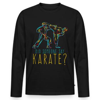 Karatéka karatéka - T-shirt manches longues Premium bio Homme - noir - Devant - Nico (187cm)