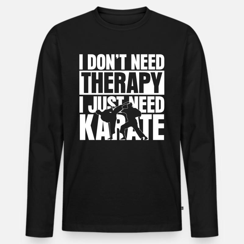Karate Spruch Karateka - Männer Premium Bio Langarmshirt - Schwarz