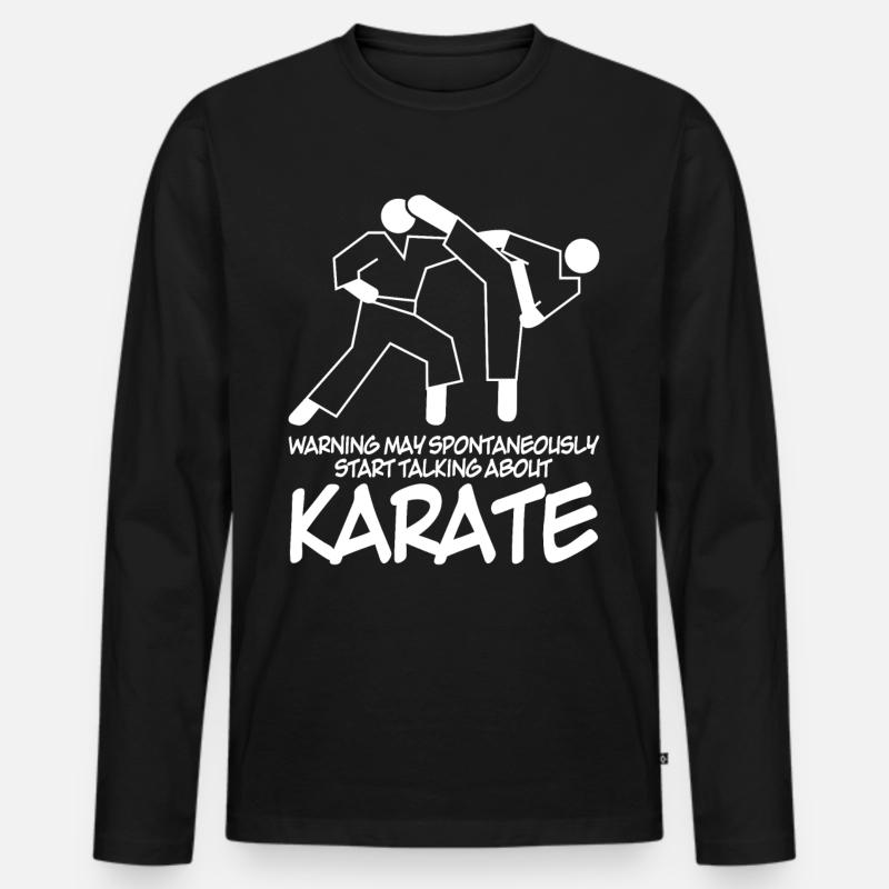 Karate Witz Karateka - Männer Premium Bio Langarmshirt - Schwarz