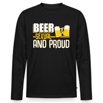 Beer funny Braumeister Bierbrauer - Men's Premium Organic Long Sleeve Shirt - black - Front - Nico (187cm)