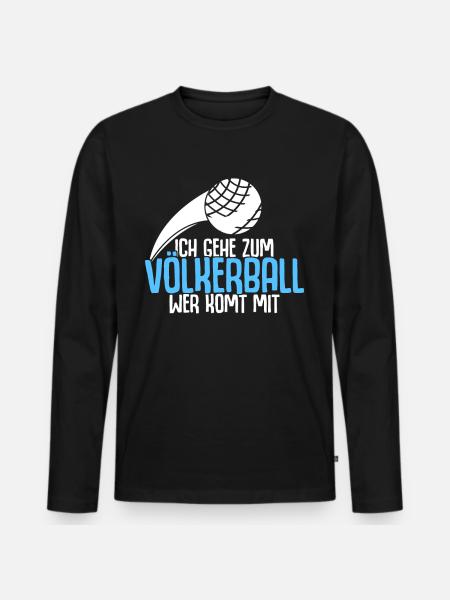 Völkerball - Männer Premium Bio Langarmshirt - Schwarz