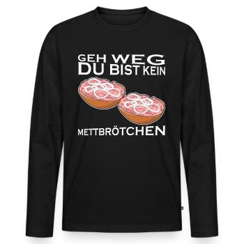 Mettbrötchen Mettfleisch Hackfleisch - Männer Premium Bio Langarmshirt - Schwarz - Vorne - Nico (187cm)