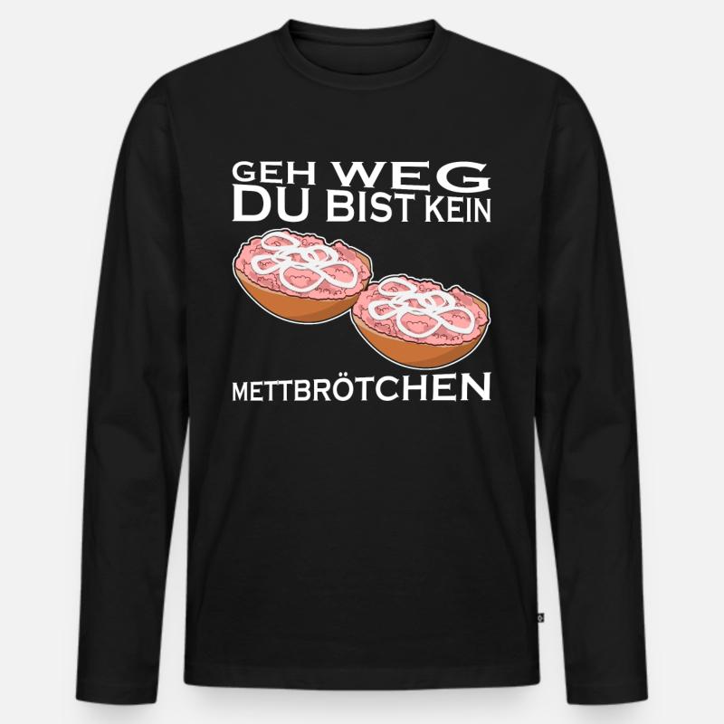 Mettbrötchen Mettfleisch Hackfleisch - Männer Premium Bio Langarmshirt - Schwarz