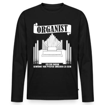 Orgel Pfeifen Organist Orgelspieler - Männer Premium Bio Langarmshirt - Schwarz - Vorne - Nico (187cm)