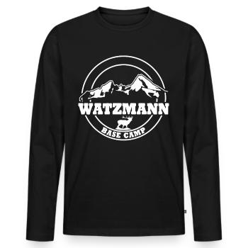 Watzmann Bergsteiger Berg Watzmannmassiv - Männer Premium Bio Langarmshirt - Schwarz - Vorne - Nico (187cm)